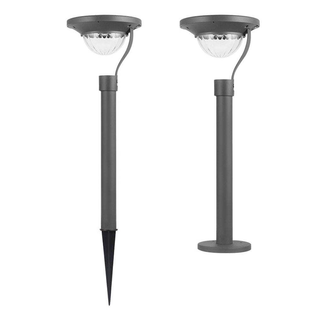 Half-Sphere Solar Bollard Light — Aluminum, LED 3000K Warm White, IP44, 6" × 22"