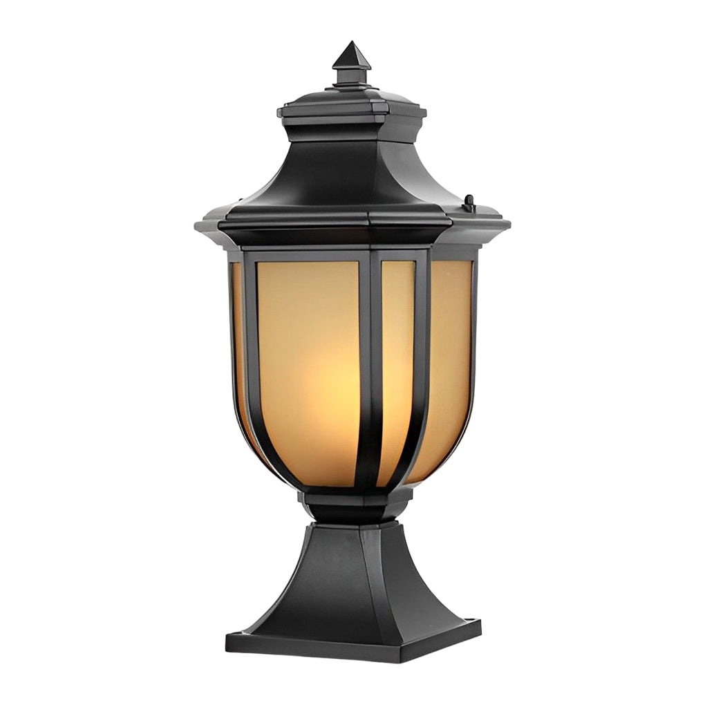 Retro Minimalist Outdoor Pillar Light — Aluminum Alloy and Glass, IP33 Waterproof, 3000K Warm White