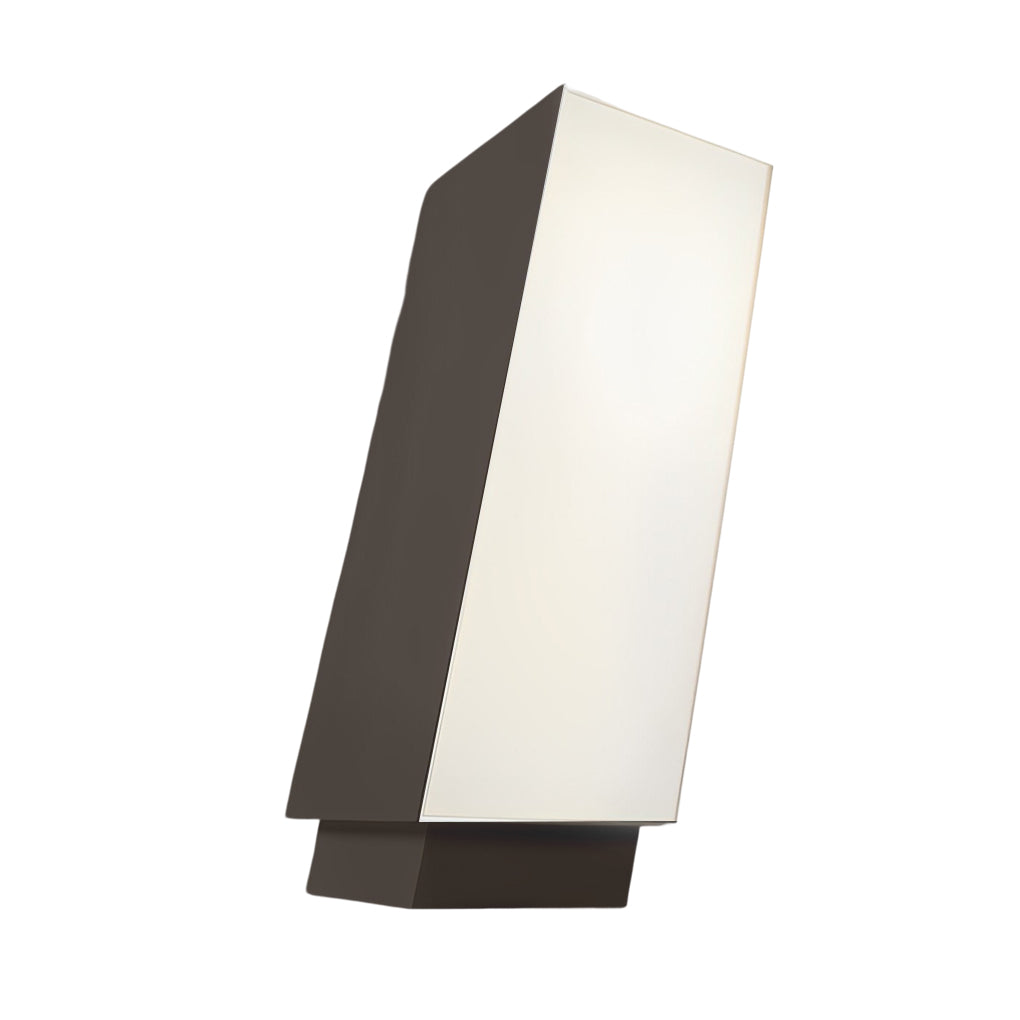 Inclined Cuboid Outdoor Bollard Light — Stainless Steel & Acrylic, LED, IP54, 3000K Warm White