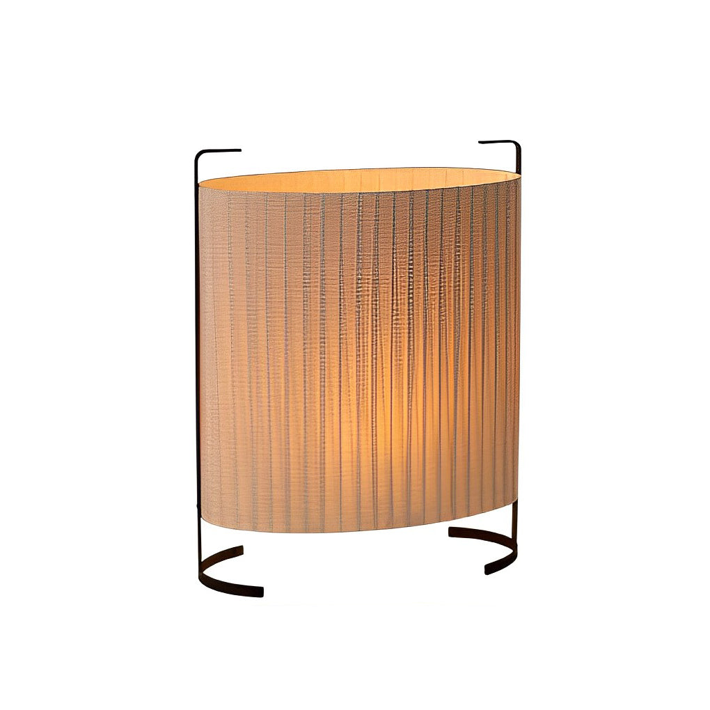42" Contemporary Fabric Drum Outdoor Floor Lamp — Aluminum, Japandi, LED 12W, IP54, 3000K Warm White