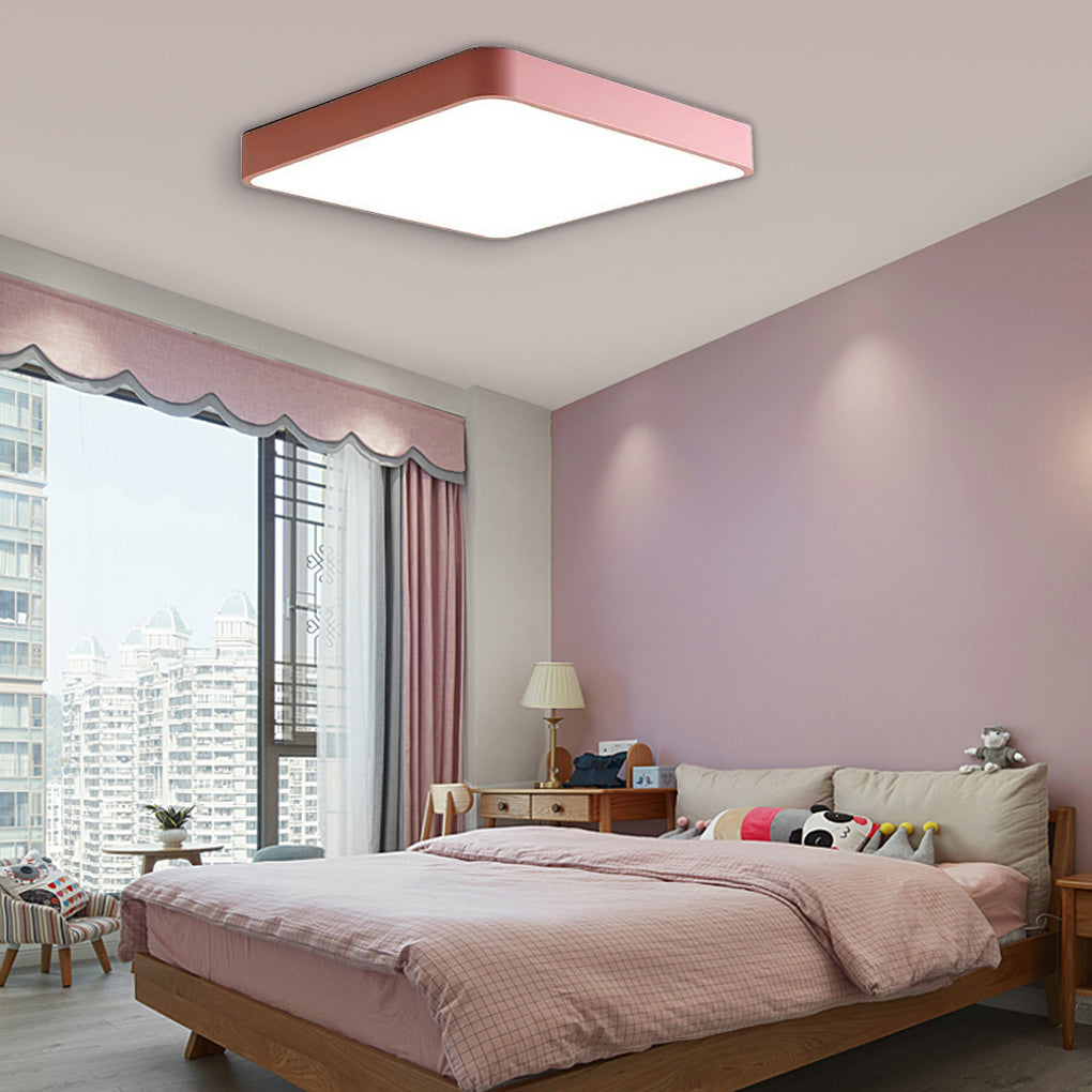 Modern Square LED Flush-Mount Ceiling Light — Metal, PVC & Acrylic, 20W, 3000–5400K, 16"