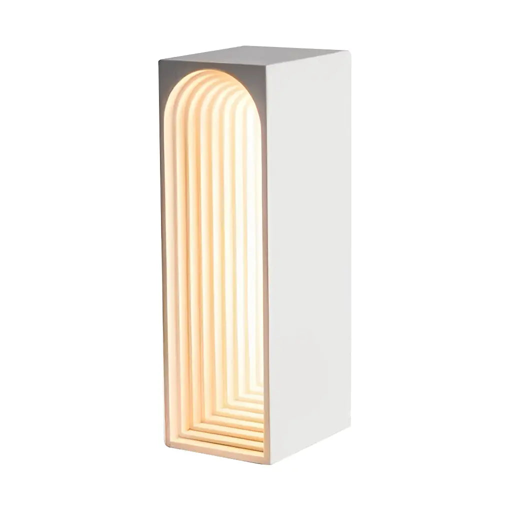 Rectangle Table Lamp with LED and USB in Nordic Concrete Design Luxe