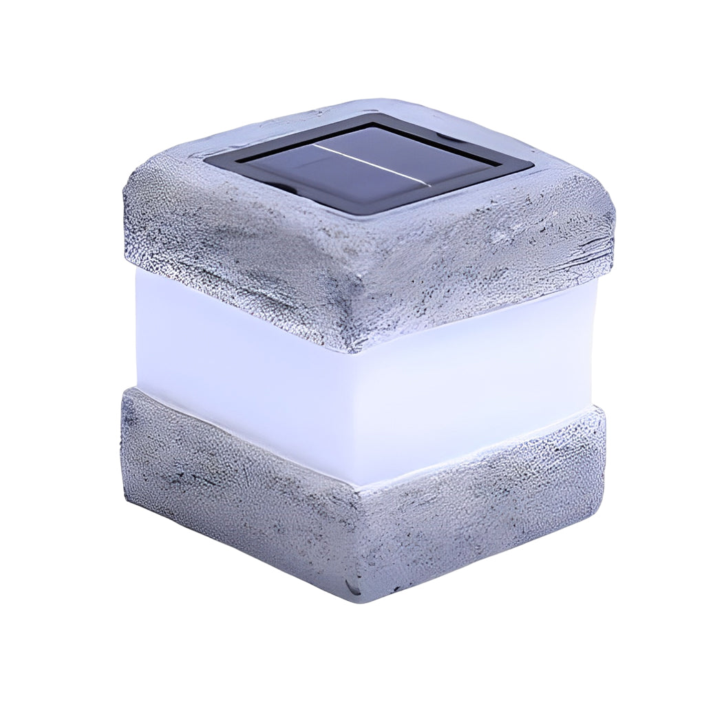 Square Solar LED Garden Lamp — Resin, IP44 Weatherproof, Warm White 3000K