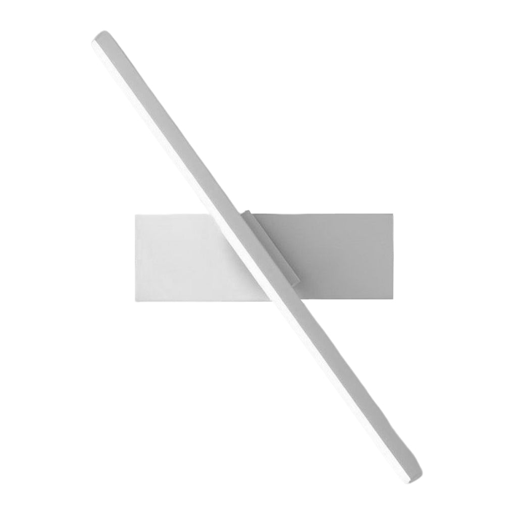 330° Rotatable Linear LED Wall Sconce — Aluminum & Iron, Black or White, 12" or 20"