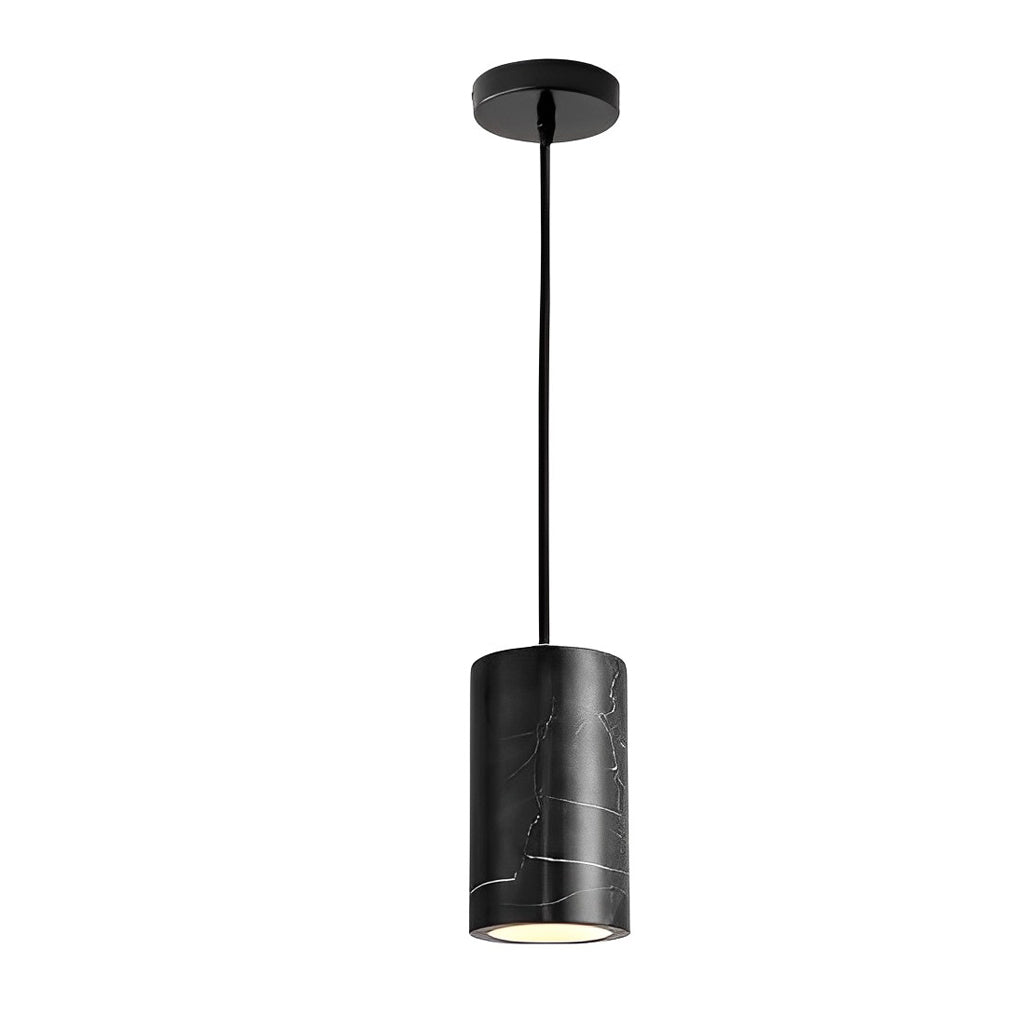 Minimalist Cylindrical Mini Pendant — Copper and Marble, E27, 3-Step Dimming (3000K/4500K/6000K), 67" Adjustable Cord