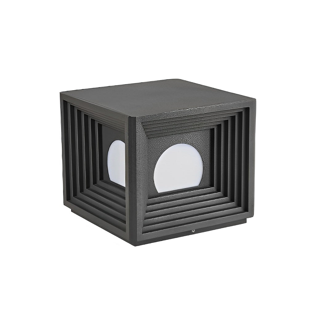Modern Square Solar Fence Post Light — Stainless Steel & Acrylic, LED 3000K, Waterproof