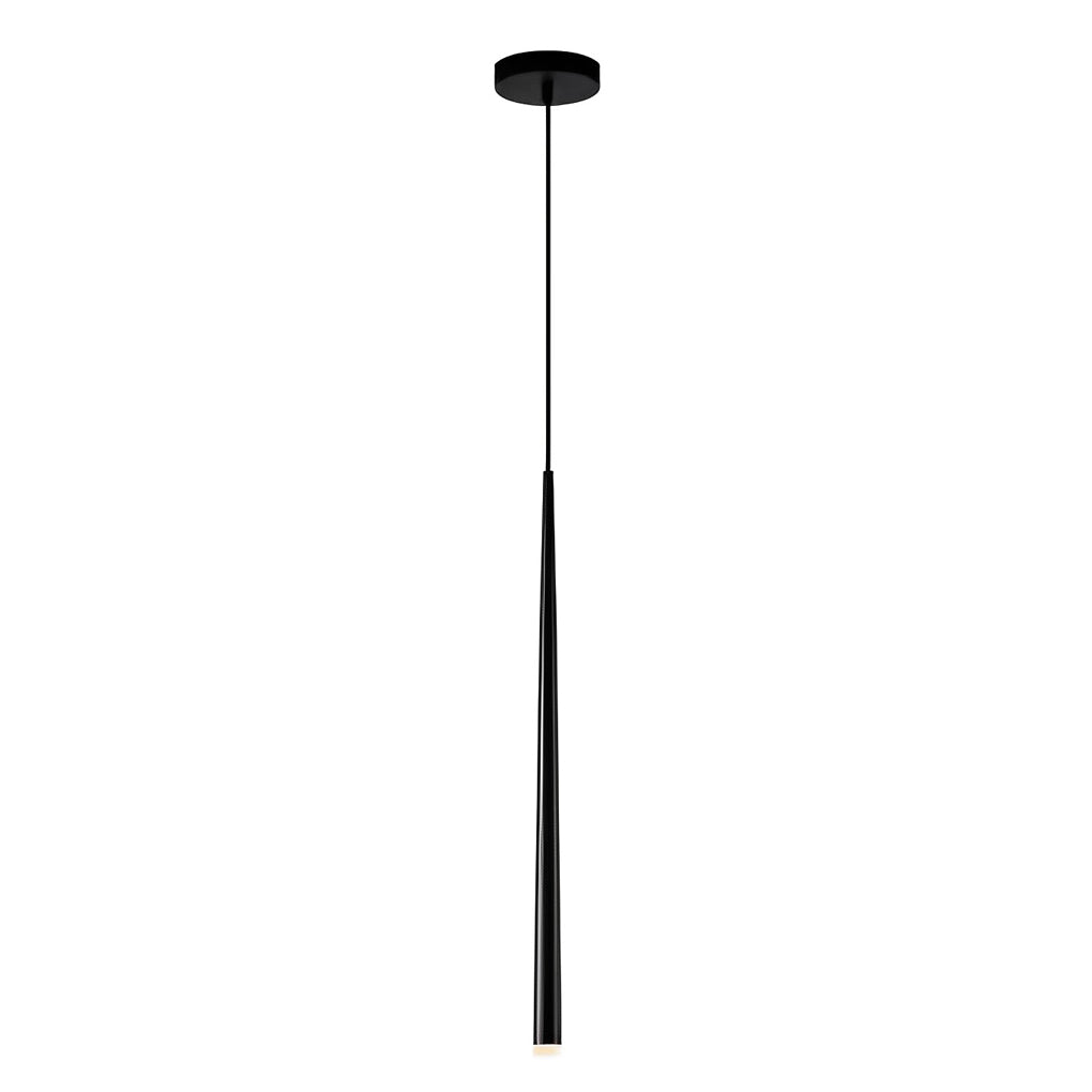 Conical Long-Tube Mini Pendant — Black Iron & Acrylic, COB 3W, 3000K Warm White