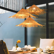 Caribbean Bamboo Woven Pendant Light — Burlywood, 28" Diameter, E26/E27, 21W–30W