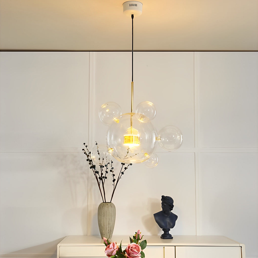 Globe Bubble Glass Multi-Light Pendant — Aluminum, LED, 1-, 3-, 4-, or 6-Light