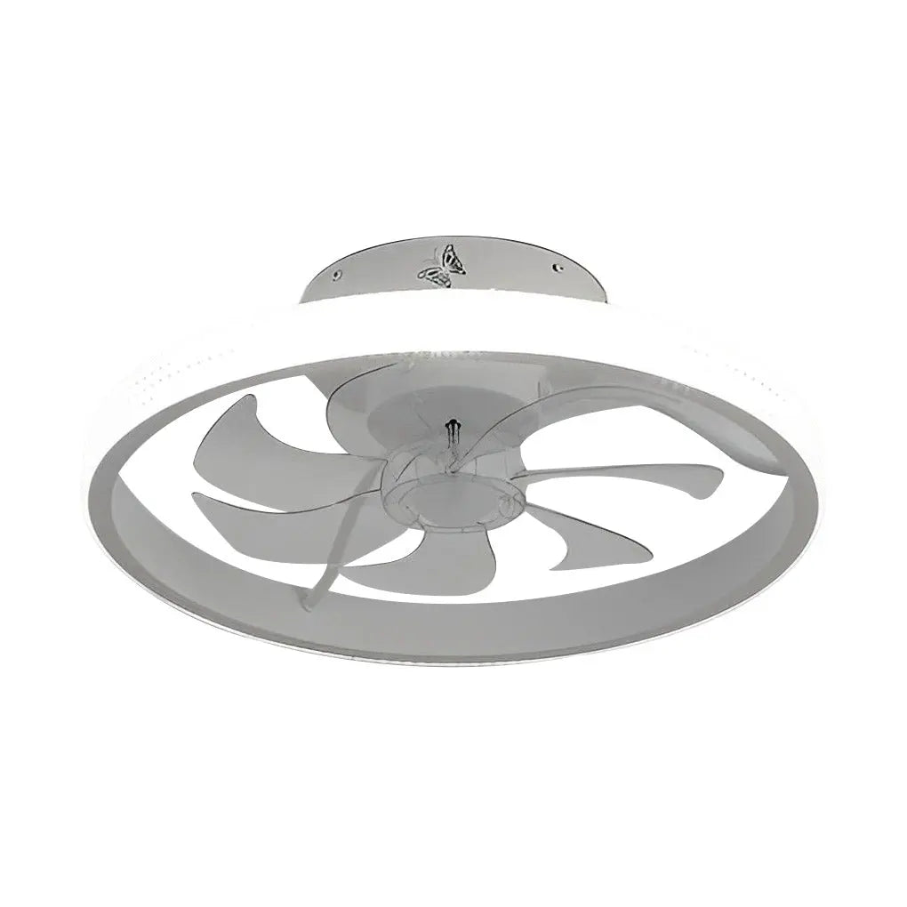 Modern Bladeless Ceiling Fan with Remote: Round Inverter, Mute, LED, and Dimmable Features Luxe
