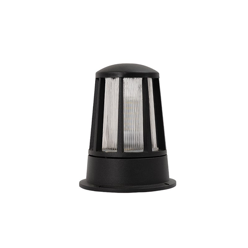 Modern Geometric Outdoor Bollard Light — Aluminum & Acrylic, LED E27, 1-Light, Hardwired, IP65 Weatherproof, 10" H