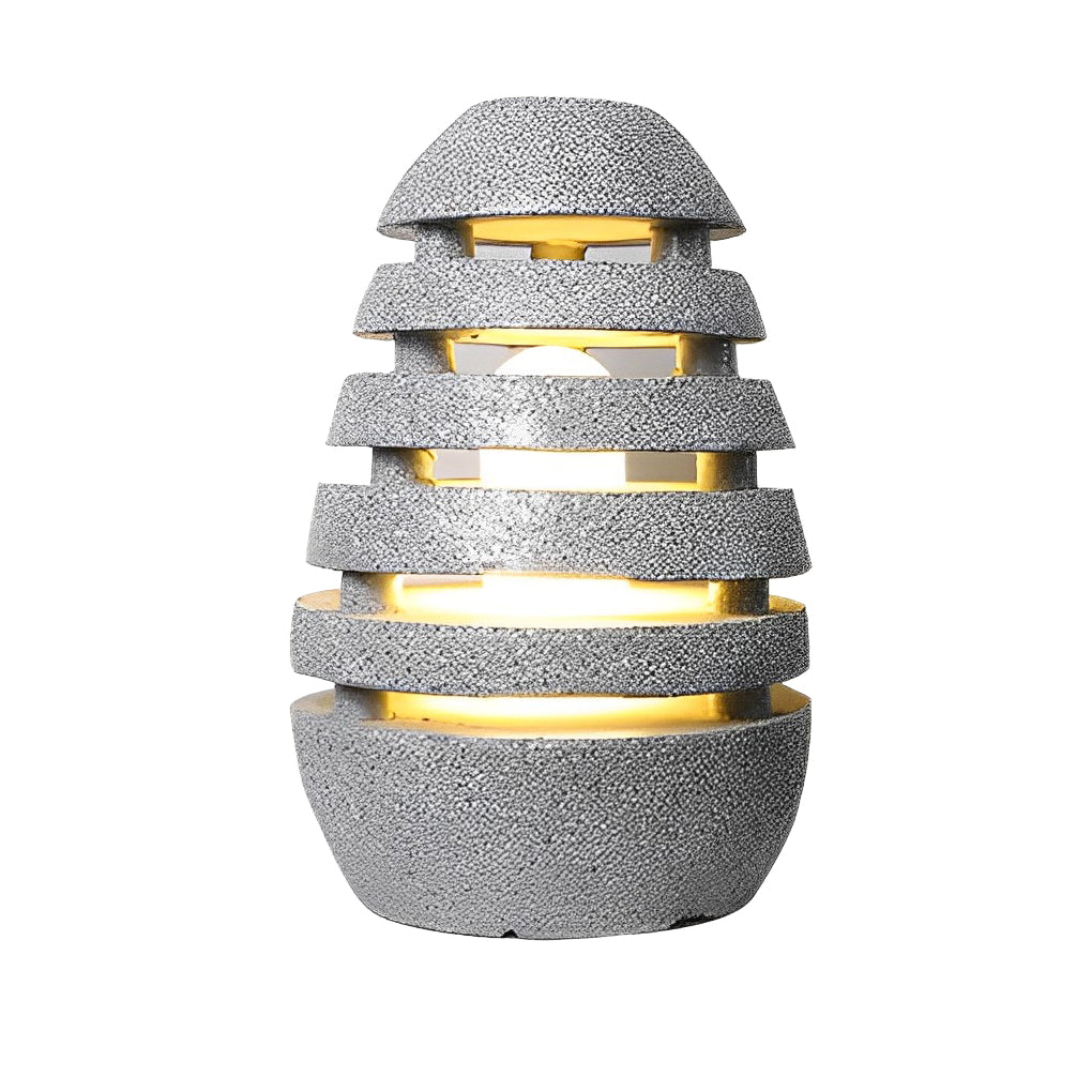 Egg-Shaped Outdoor LED Lawn Light — Resin & Acrylic, IP54 Waterproof, E27, 3000K Warm White