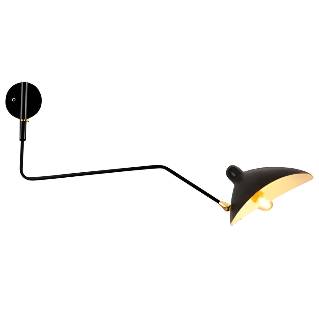 Industrial Swing-Arm Wall Sconce — Black Iron, Adjustable 360°, E27, 1- or 2-Light