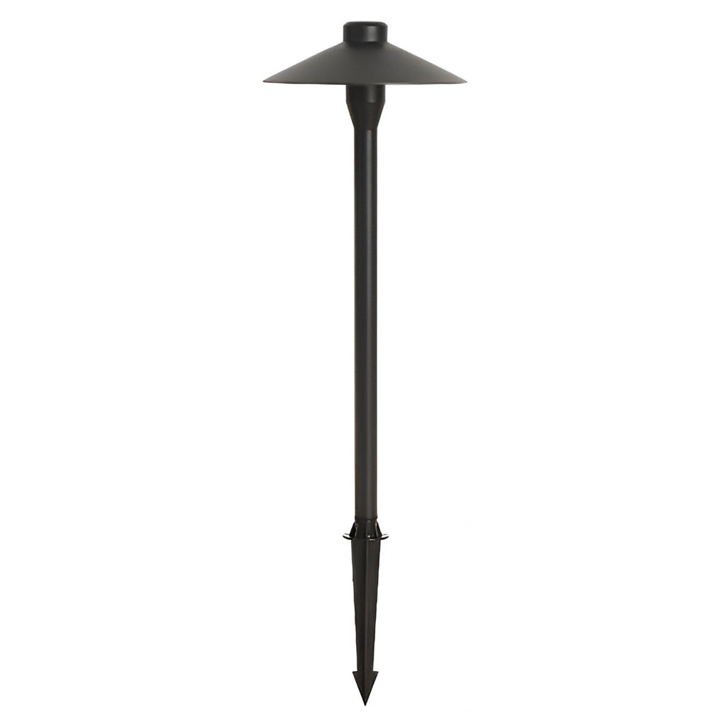 Mushroom Outdoor Path Light — Black Aluminum & Acrylic, LED 7W, 3000K, IP54, 8" Shade