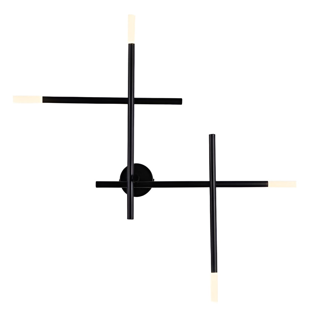 Cross Linear Wall Sconce — Iron and Acrylic, LED, Black or Copper, 26"–39"