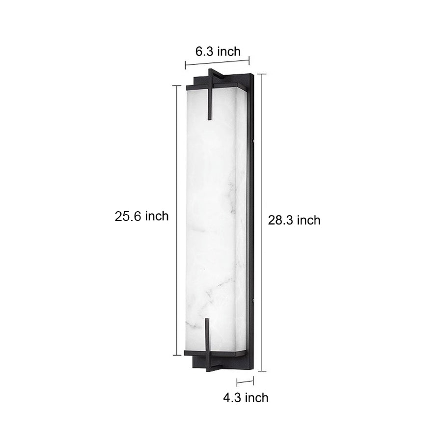 Modern Rectangular Outdoor Wall Sconce — Resin & Stainless Steel, Black, LED, 3000K/4500K/6000K, IP Weatherproof