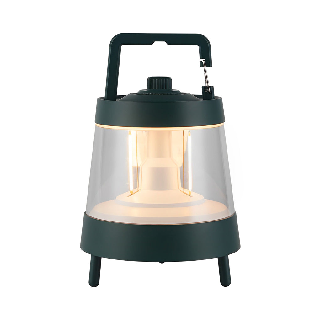 Forest Green Rechargeable Camping Lantern — ABS+PC, USB 5V, LED Dimmable, IP65 Waterproof, 15-Hour Battery, 5" × 7"