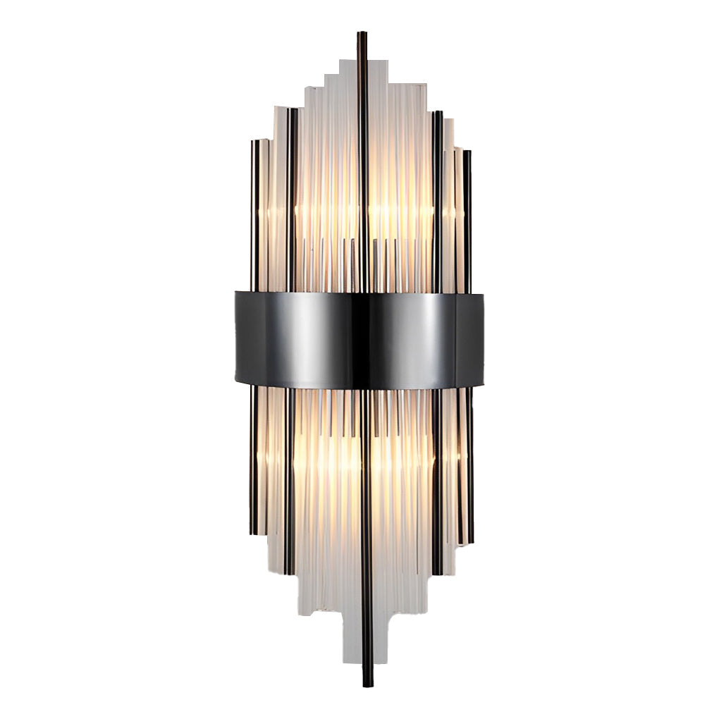 Postmodern Crystal Rod Up/Down Wall Sconce — Stainless Steel, Three-Step Dimming, 3000K/4500K/6000K, Hardwired