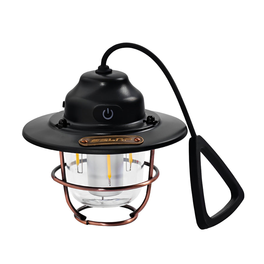 Retro Round LED Camping Lantern — Iron, ABS & PC, USB Rechargeable, 7 Lighting Modes, 2000mAh, Waterproof