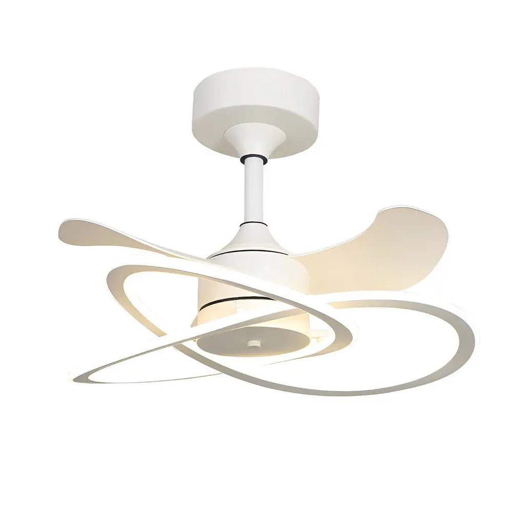 Nordic Bladeless Ceiling Fans with Waves Flower LED, Mute Function, and Creative Timing Luxe