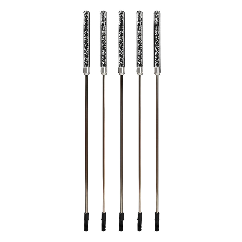 Crystal Bubble Reed LED Lawn Lights, 5-Pack — Acrylic & Stainless Steel, IP65, DC12V, 28"