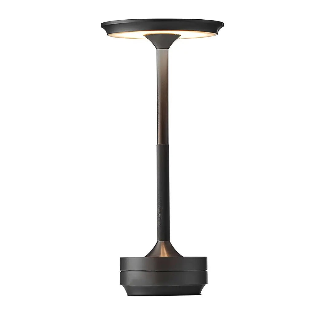 Slender Cordless UFO Alien Table Lamp with Plated Metal Finish Luxe
