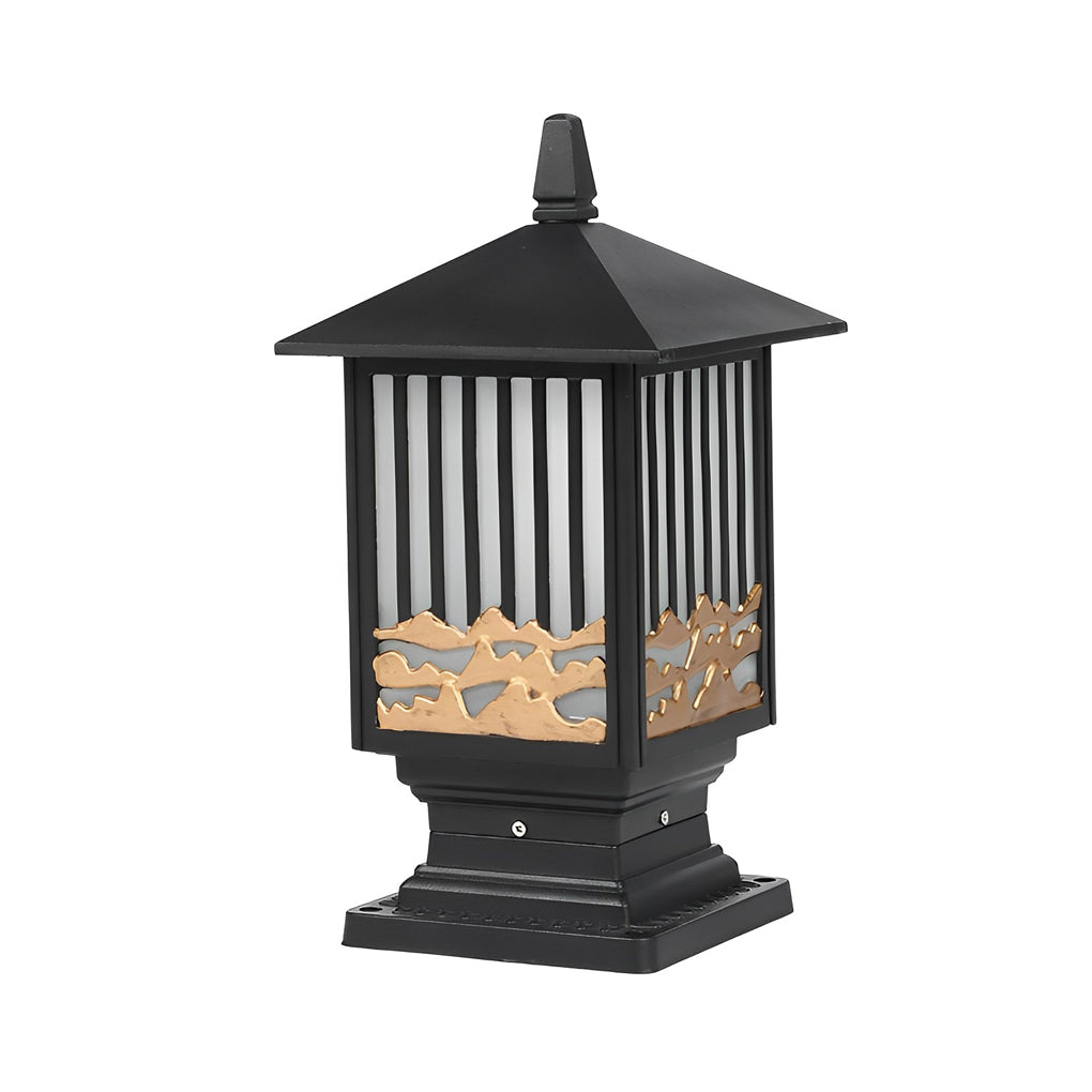 Vintage Black Solar / Hardwired Outdoor Post Light — Die-Cast Aluminum, Frosted Glass, LED 3000K, IP-Rated Weatherproof