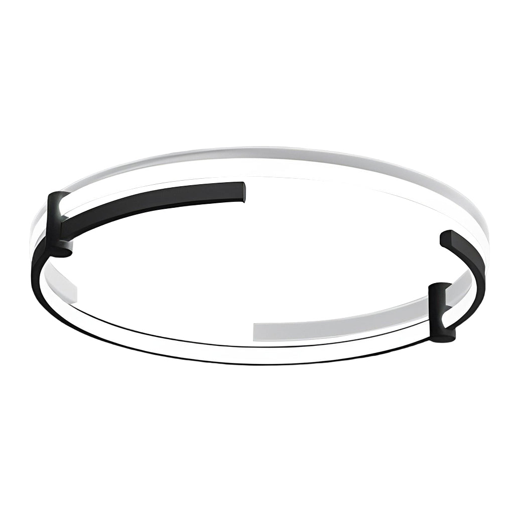 Modern Round LED Flush-Mount Ceiling Light — Aluminum & Iron, 32W, 16", Stepless Dimming, Remote Control
