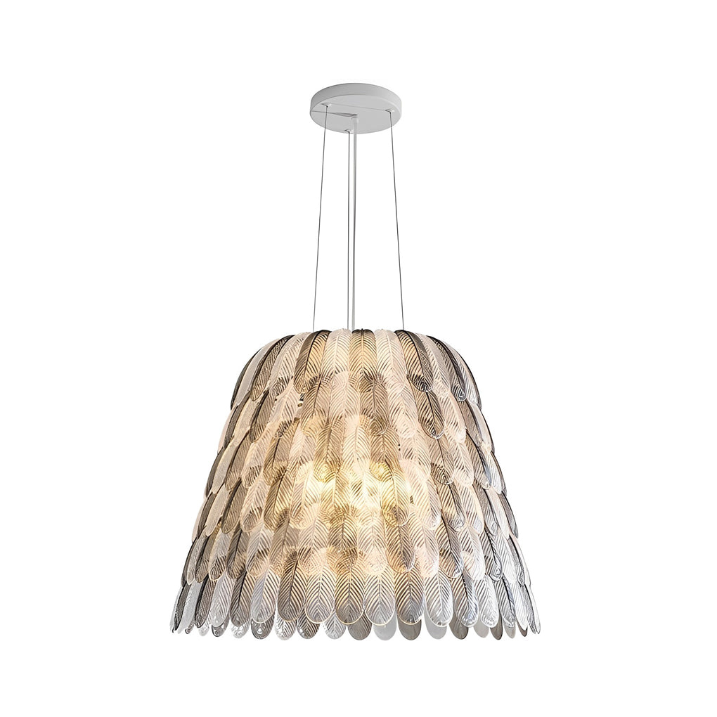 Feather Chandelier — Acrylic, E27, Three-Step Dimming (3000K/4500K/6000K), Gray or White