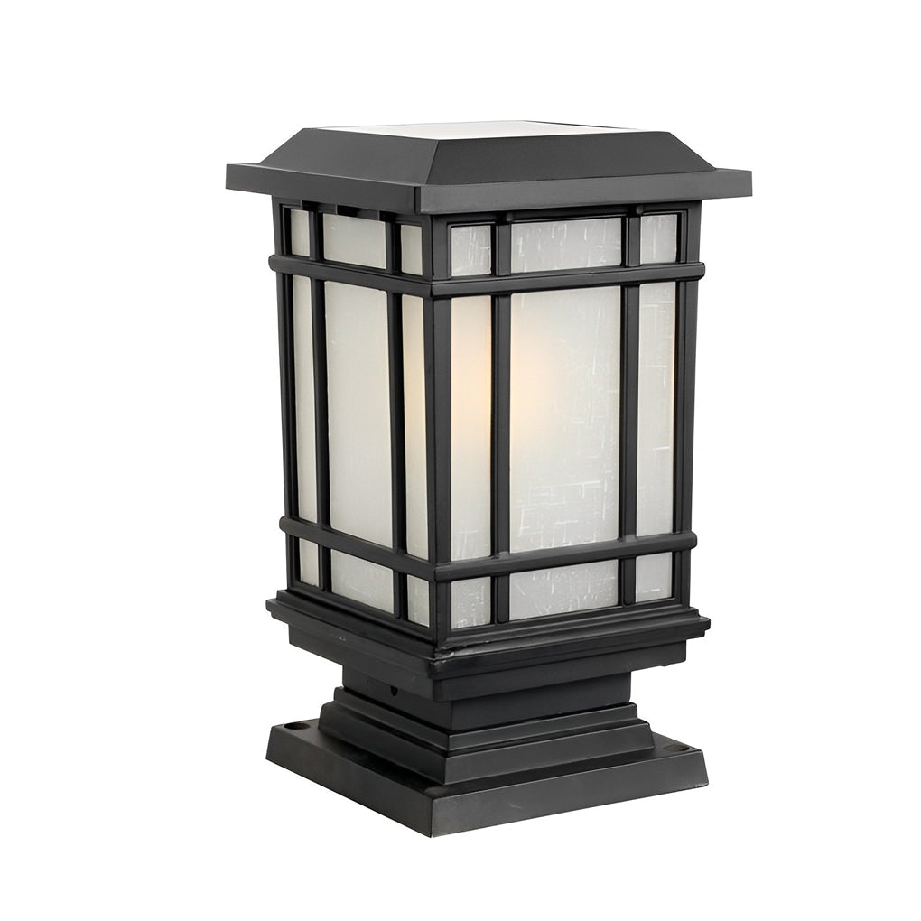 Modern Black Solar Fence Post Light — Die-Cast Aluminum, 3-Step Color Dimming, IP Weatherproof