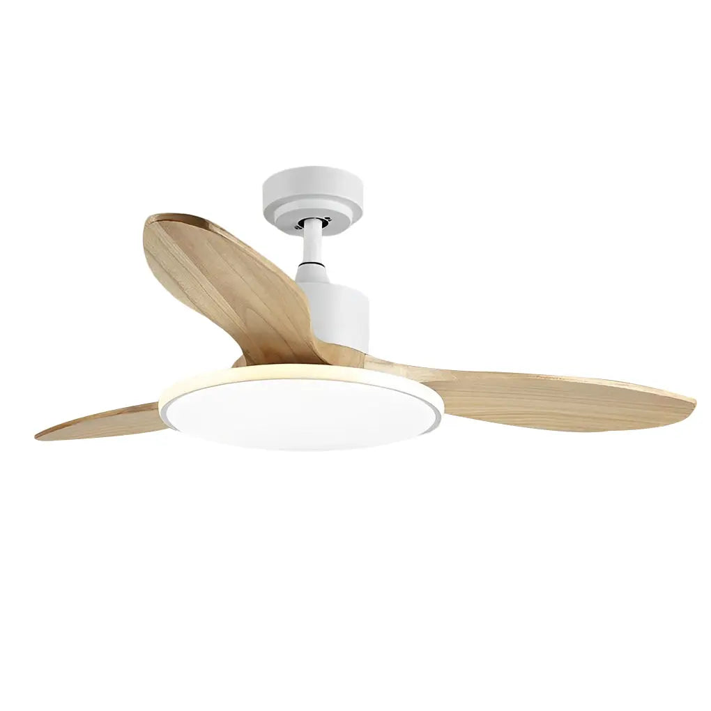 Nordic Ceiling Fan Light with Remote Control - Wood Mute Design and 3-Step Dimming LED Luxe