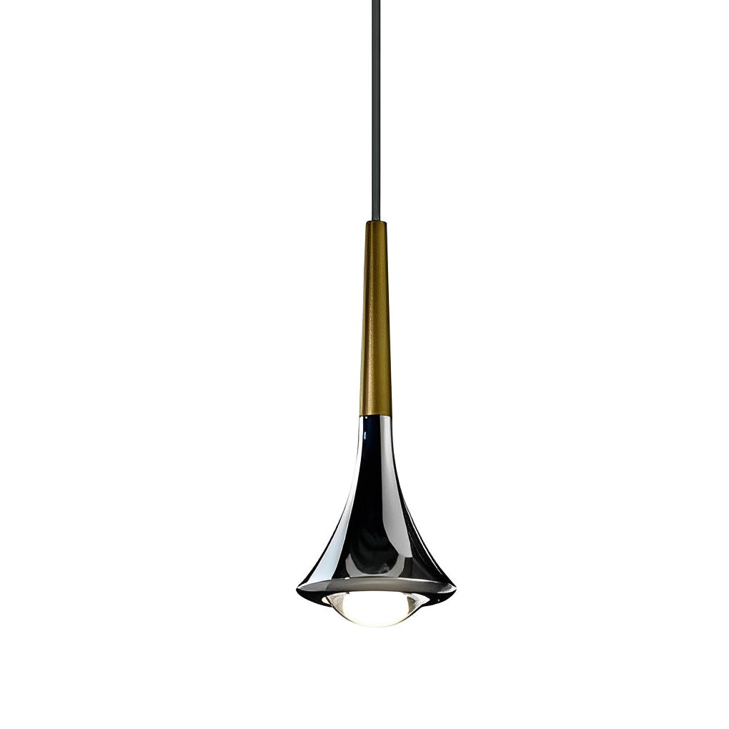 Raindrop Mini Pendant Light — Metal, 1-Light LED 5W, 3.35" W, Black / Gold / Chrome