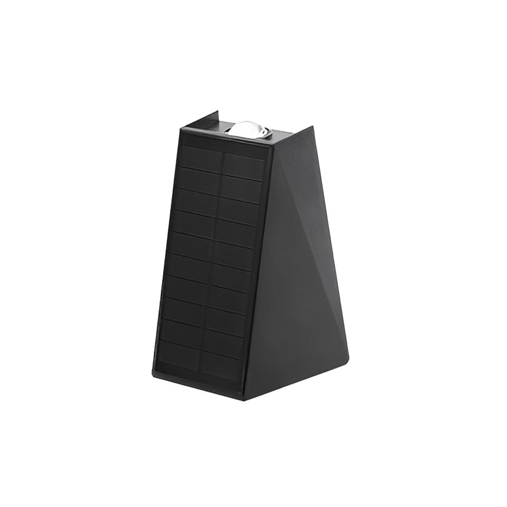 Modern Black Solar Up/Down Outdoor Wall Sconce — PVC & Acrylic, LED 3000K, IP54, 5W Panel