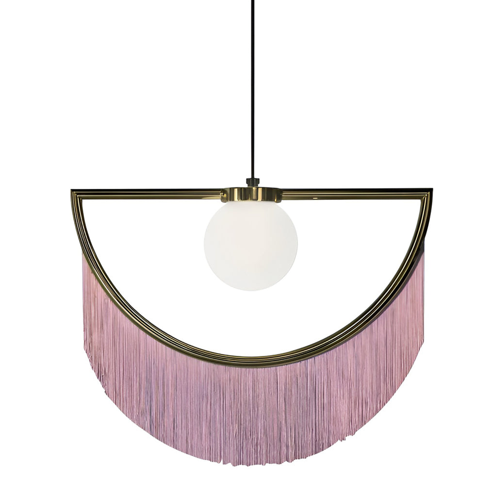 Pink Tassel Pendant Light — Acrylic & Hardware, E27, 15" Wide, 3000K / 6000K