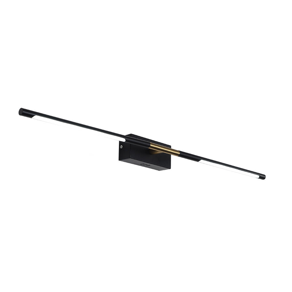 Linear LED Bathroom Vanity Light Bar — Black and Gold, Acrylic Shade, 23.6" or 39.4"