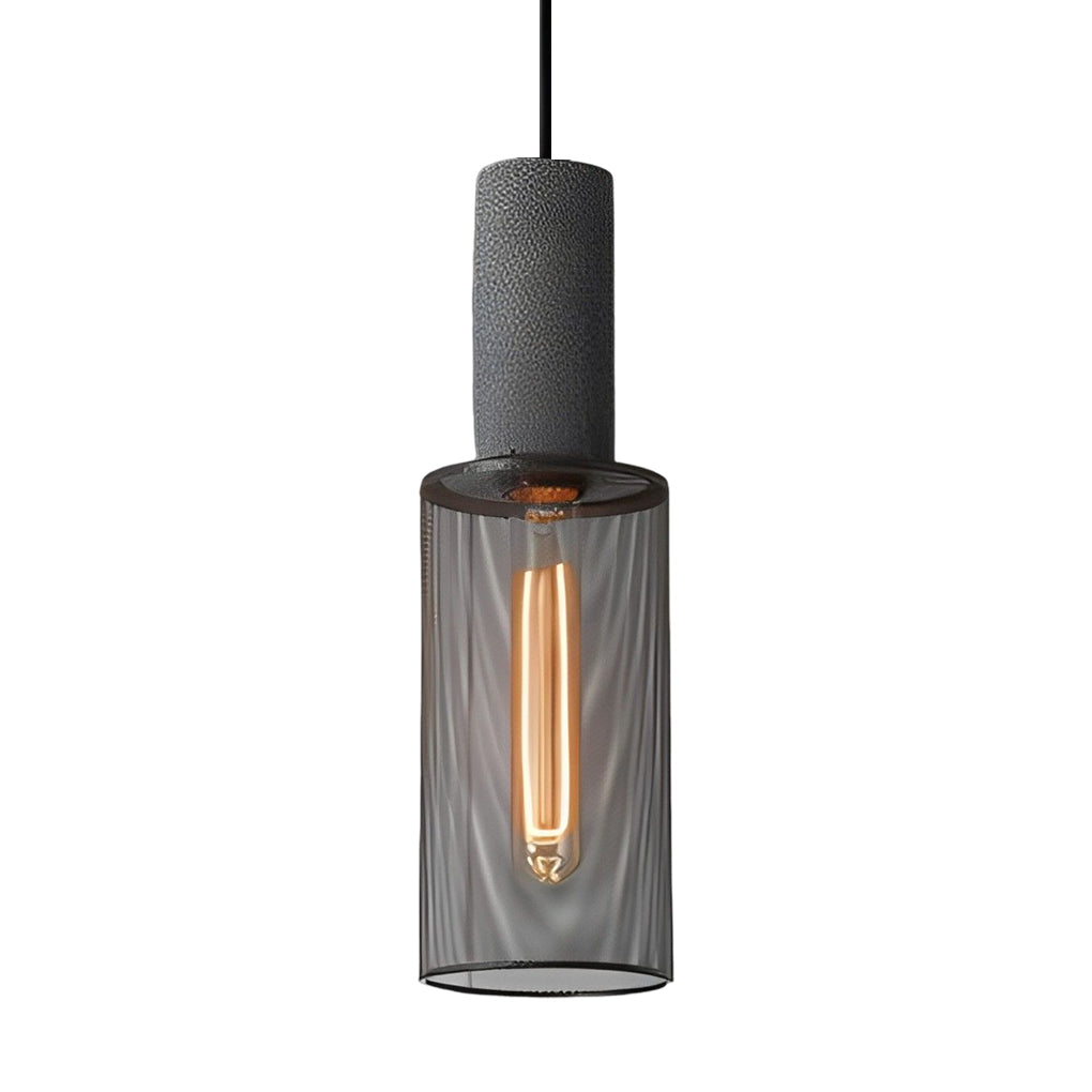 Industrial Cage Pendant — Concrete and Iron, Black, E27, 3000K Warm White