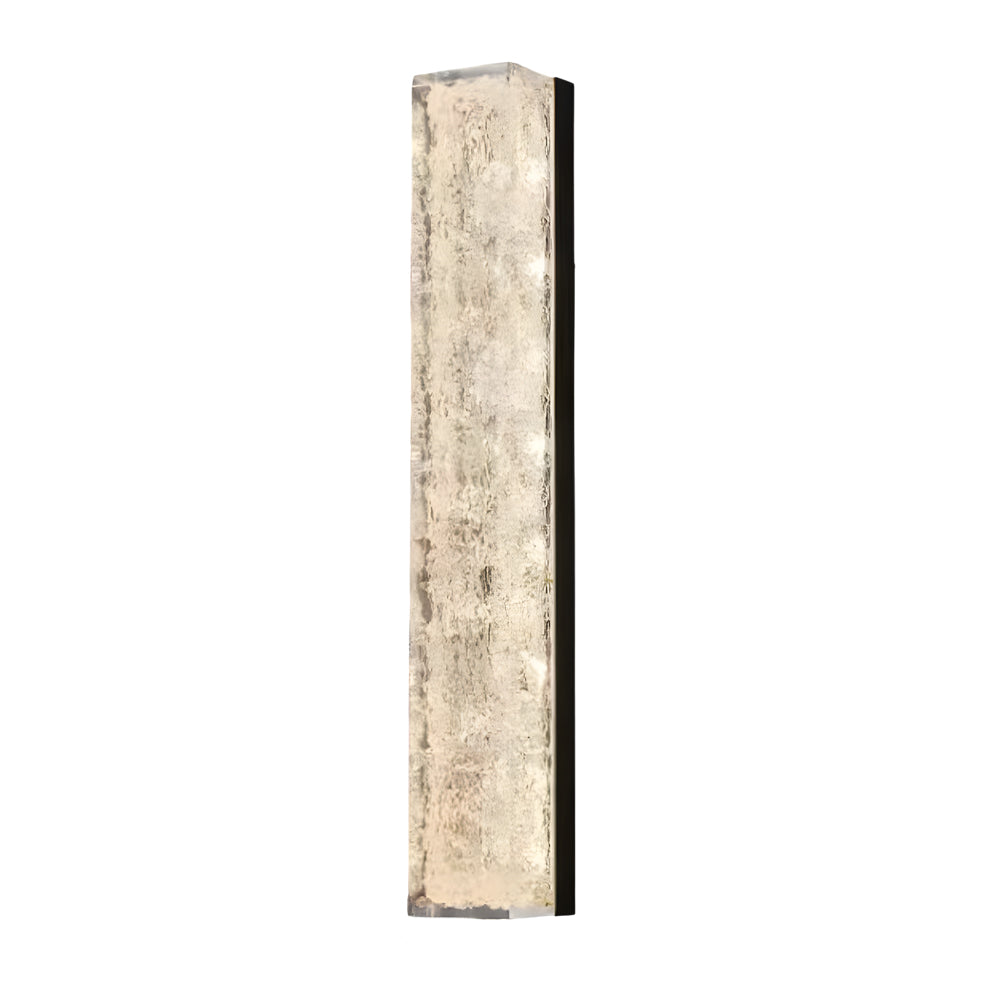 Rectangular Modern Wall Sconce — Brass and Clear Resin, Hardwired LED, 24W / 36W, 3000K Warm White