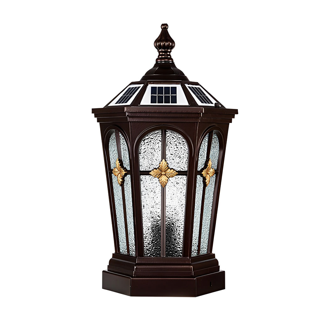 Solar Fence Post Cap Light — Die-Cast Aluminum & Glass, LED, Three-Step Dimming (3000K/4000K/6000K), IP65, Remote Control