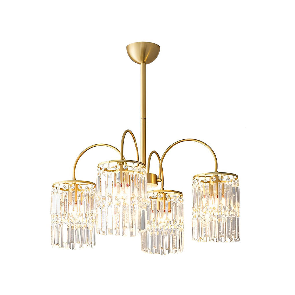 Postmodern Crystal Chandelier — Copper Arms, K9 Crystal Shade, 4 to 10-Light, E27