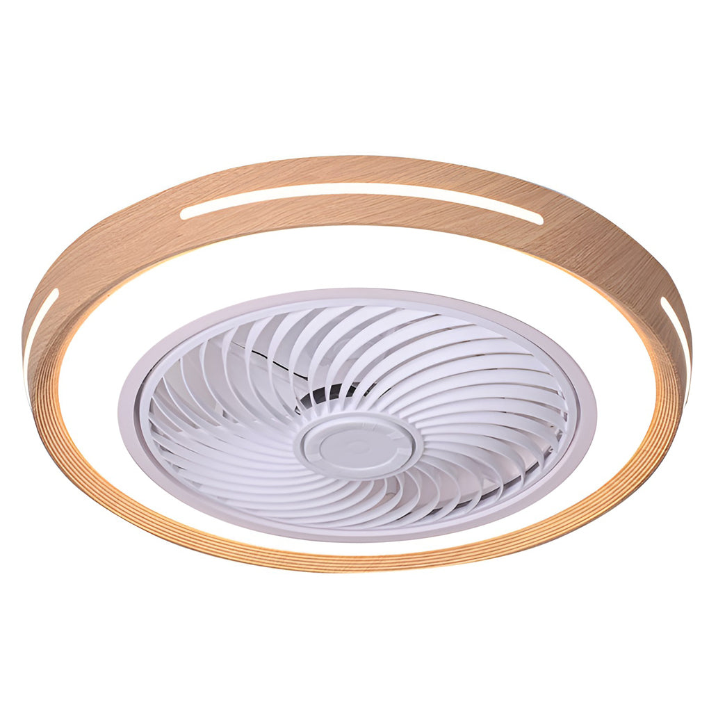 Ultra-Thin Round Nordic Bladeless Ceiling Fans with Remote Control - Silent LED Design