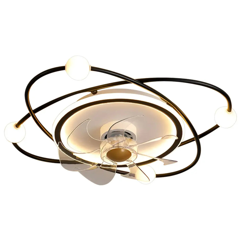Nordic Ceiling Fan Light with Creative Intelligent Mute and Stepless Dimming LED Luxe
