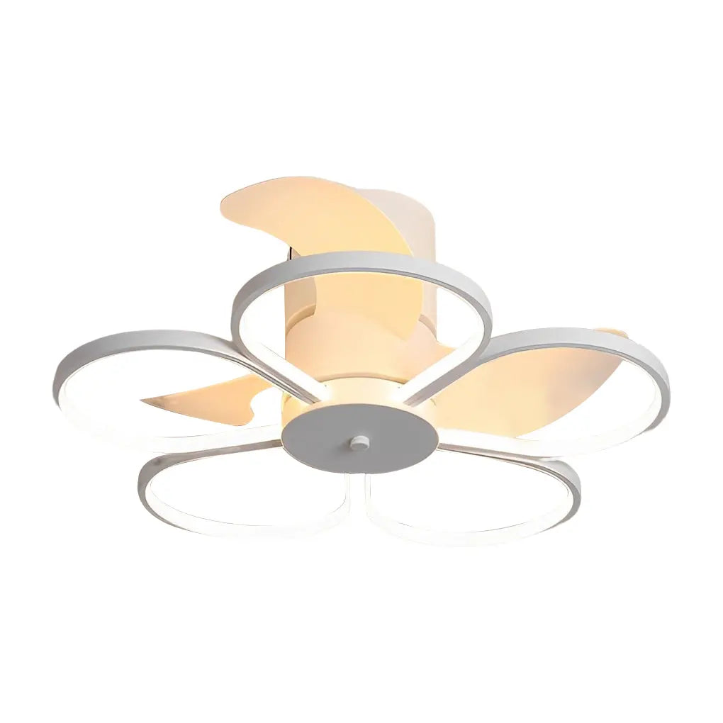 Modern Bladeless Ceiling Fan Lamp with Intelligent Dimmable LED and Silent Operation - Flower Design Luxe