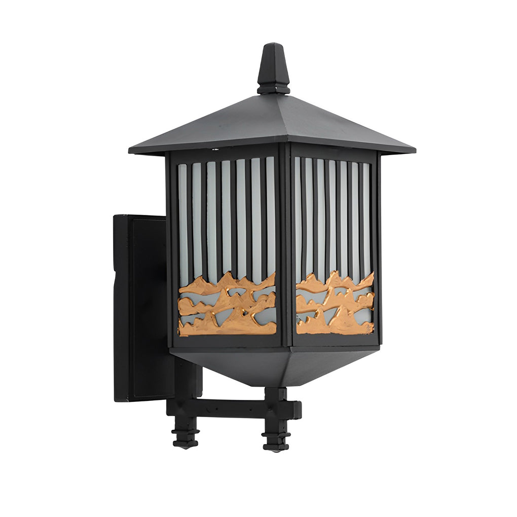 Modern Retro Outdoor Wall Sconce — Black, Die-Cast Aluminum, Frosted Glass, Solar/Wired, LED, 3-Step Dimming, Weatherproof