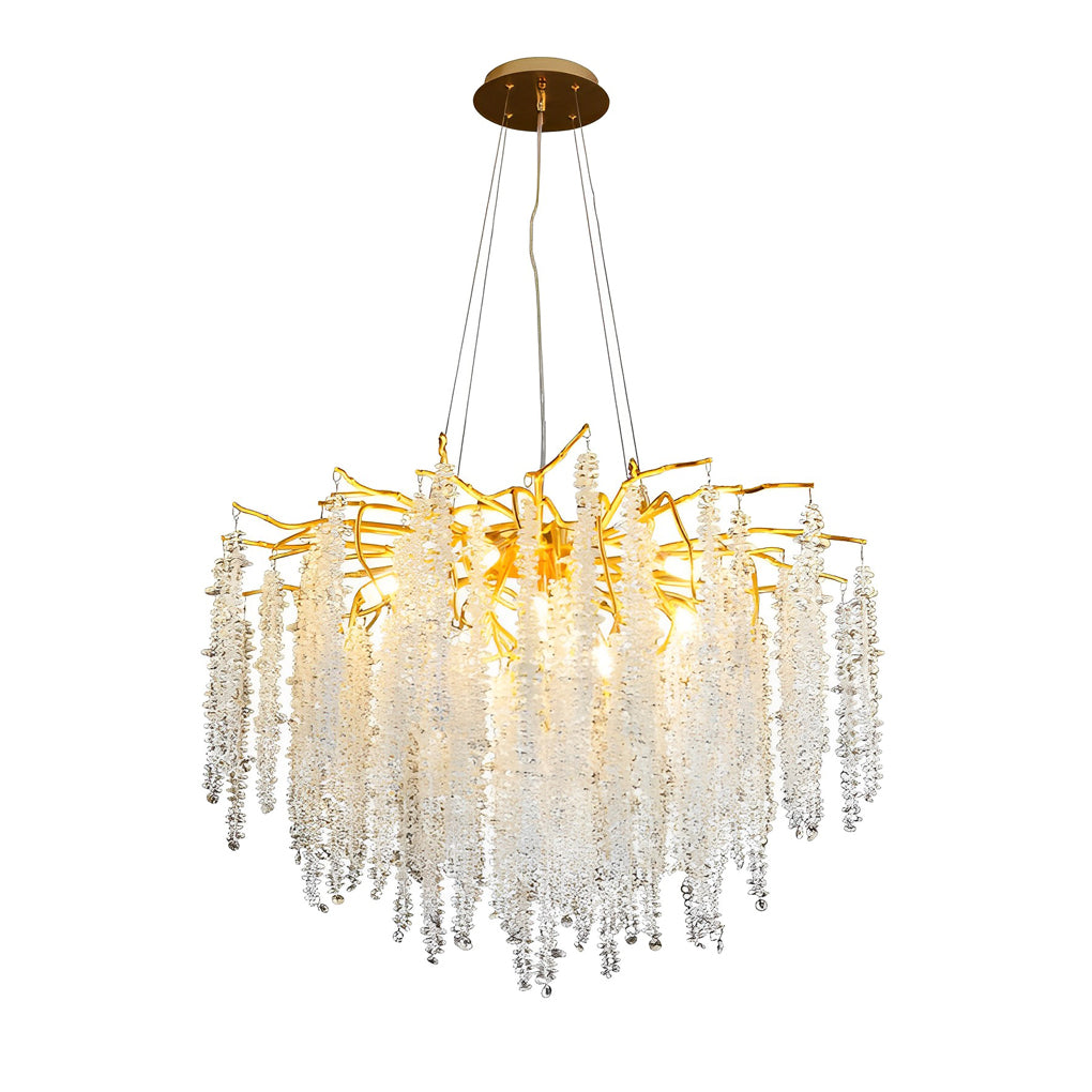 Branching Crystal Chandelier — Aluminum, G9, 3-Step Dimming (3000K/4500K/6000K), 8- or 10-Light