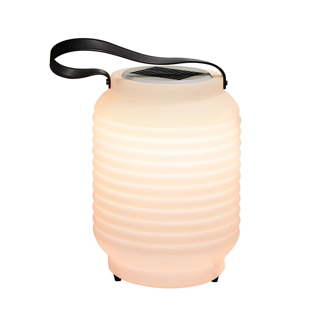 Cylinder Solar LED Portable Lantern — PE, White, IP65 Weatherproof, Remote Control, 12–18 Hr Runtime