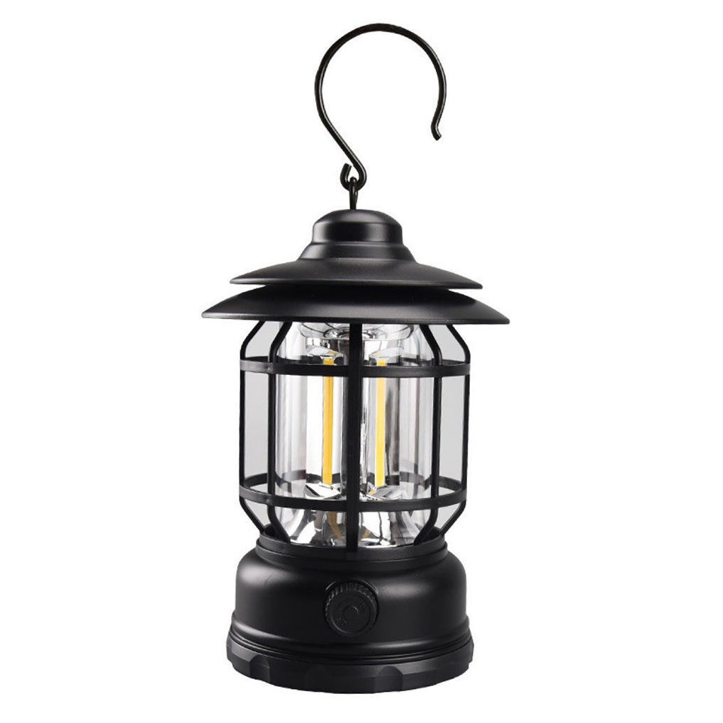 Retro Portable Camping Lantern — LED, USB-C Rechargeable, IP65 Waterproof, 3000K–6000K Adjustable