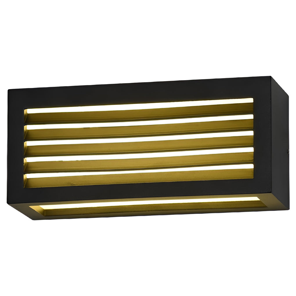 Modern Rectangular Outdoor Wall Sconce — Black Die-Cast Aluminum, 12W LED, Waterproof
