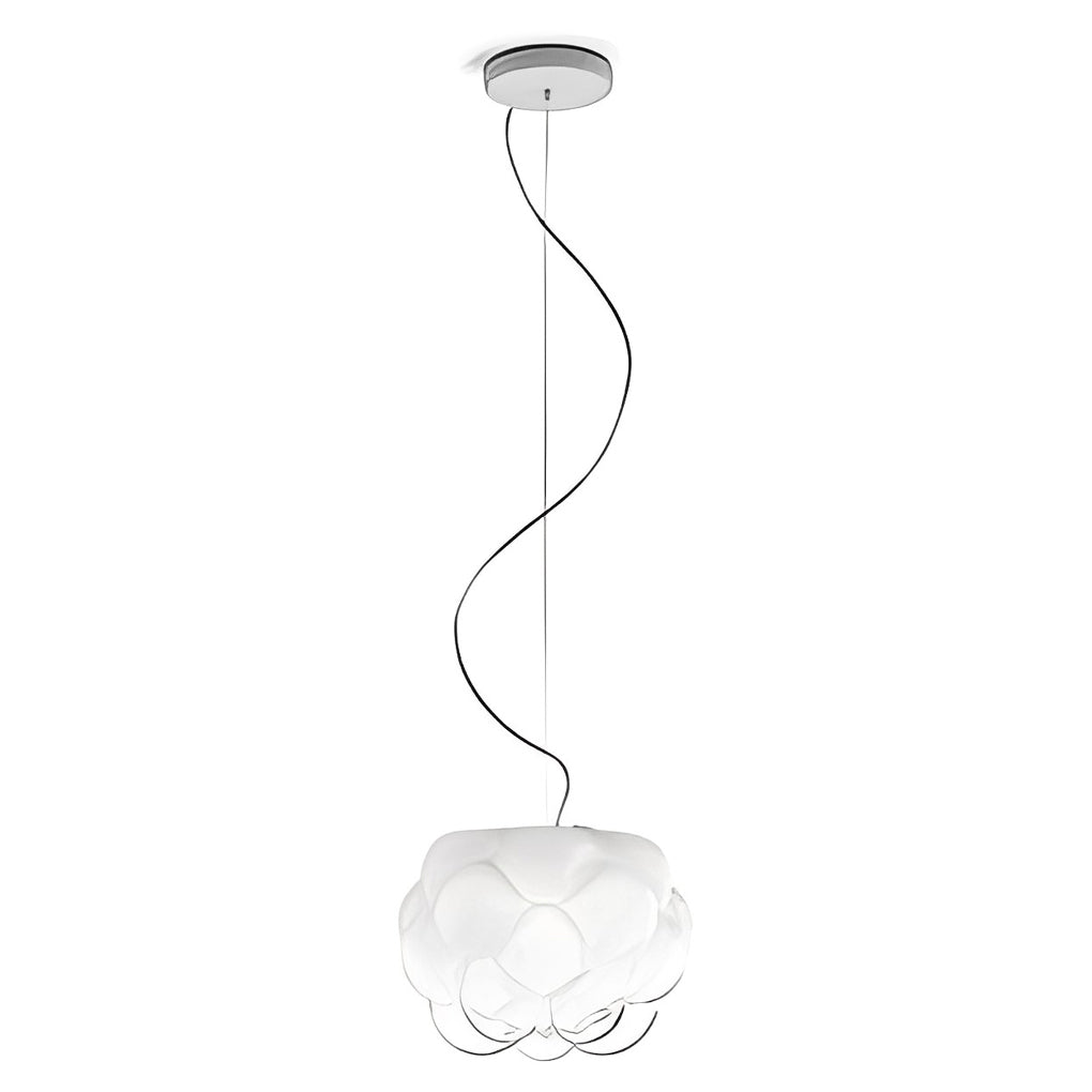 Cloud-Shaped Glass Pendant Light — Modern Minimalist, White, 3000K Warm White, 10" Diameter
