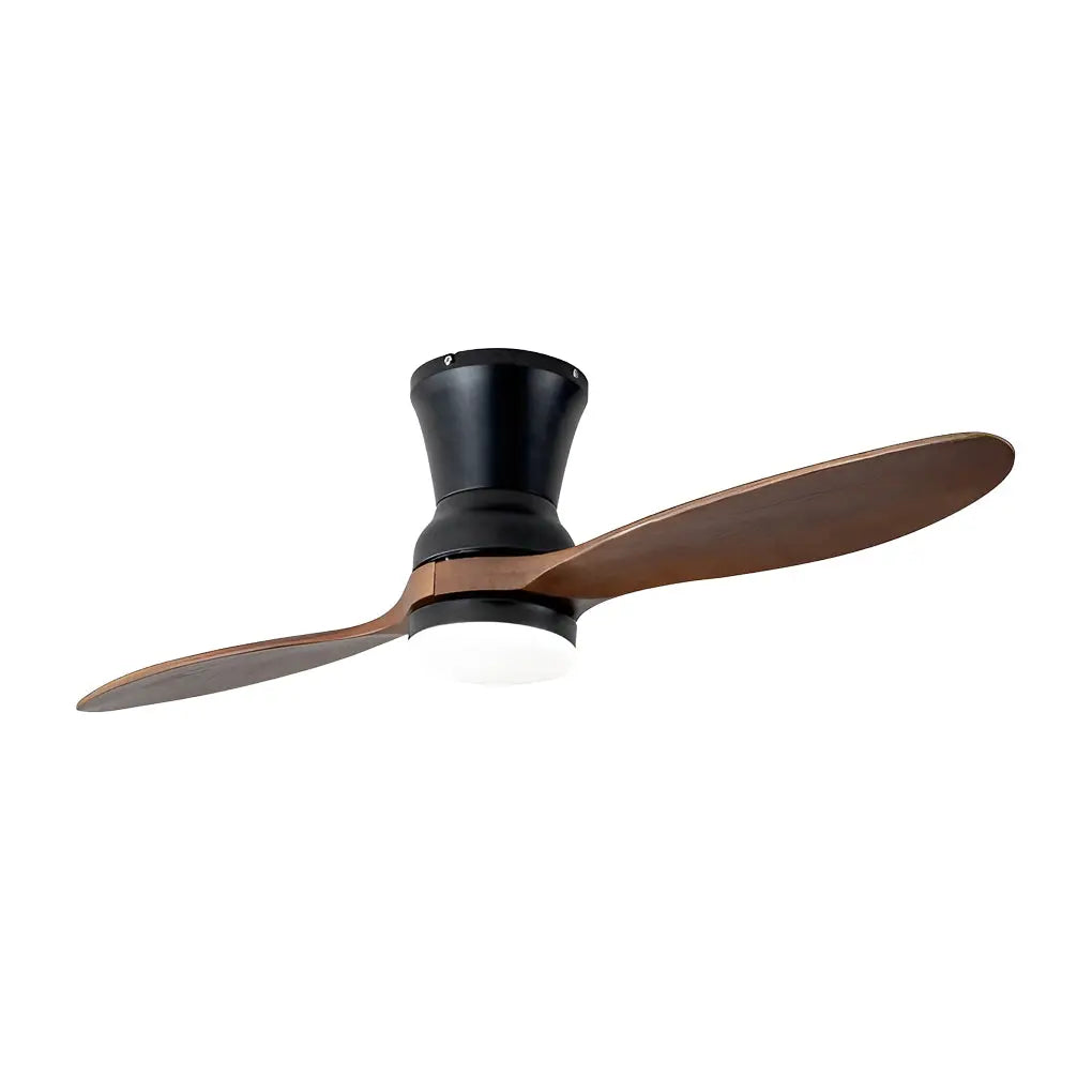 Modern 18W LED Dimmable Ceiling Fan with 2 Wood Blades and Remote Control - Mute Function Luxe