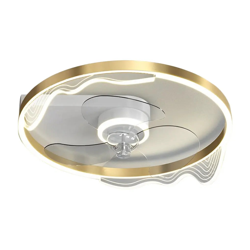 Modern Round Bladeless Ceiling Fan Lamp with Intelligent LED and Silent Operation Luxe